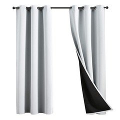 Cortinas 2 Paneles 100% Blackout Blancas De 42x63 Para El Dormitorio Cuarto Sala
