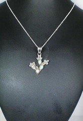 Cotton Candy Turquoise Cactus Pendant Necklace Sterling Silver 925 Western