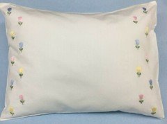 Cotton hand Embroidered Tulips Pillow Case 12"x 16"  Ships Free!
