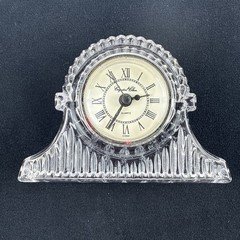 Crystal Clear Regal Mantle Clock Crystal Frame Second Hand Tested Works + 1 Batt