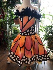 Curtain Call Butterfly Dance Costume Monarch Yellow/Orange Tutu- Sz Youth Medium