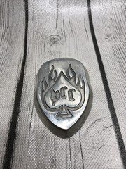 Custom Billet Aluminum Flaming Ace of Spades Harley Derby / Points Cover