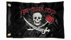 Custom Saying Pirate Flag Skull Rose Personalized Grommets ATV UTV Boat 13x22