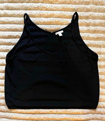 Cute Cato Women Camisole Tank Top Strap Solid Black Regular Size XL