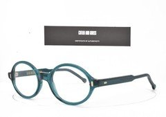 Cutler and Gross Eyeglasses Clear Turquois Green Round 1024 PET 49-20-145 w CASE