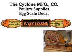 CYCLONE MFG CO.  - JIFFY WAY EGG SCALE  RESTORATION  DECAL