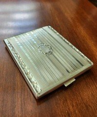 Czech 835 Sterling Silver Cigarette Box Business Card Case Money Holder 130g