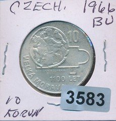 CZECHOSLOVAKIA - 1966   - 10 KORUN -  SILVER - BU - #3583