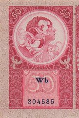 Czechoslovakia 50 Korun  1.10.1929  P 22s  Series W b Uncirculated Banknote XX F