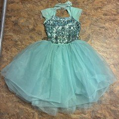 Dance Costume Gallery  Adult Small Mint green Ballet Two Piece Costume Sequins