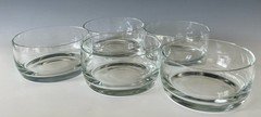Danish Modern Svend Jensen (?) Clear Glass Salad Bowl Set/5 Vintage mcm