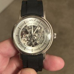 David Jordan Skeleton Dial Automatic 42mm Stainless Steel Black Rubber Strap