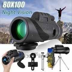 Day / Night Vision 80x100 Zoom HD Monocular Starscope Monocular Telescope BAK4