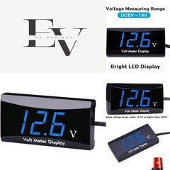 DC 12V Digital Voltmeter Gauge with LED for Accurate Vehicle Voltage Monitoring