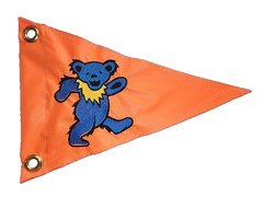 Deadhead Dancing Bear Boat Flag Triangle Safety Whip Pennant Grommets 10x13