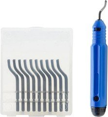 Deburring Tool Set Metal Handle Deburrer + 10PCS BS1010 HSS Burr Removal Blades