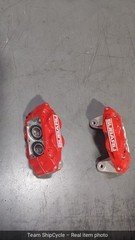 DEFECTIVE Genuine Subaru Front L  R Brake 4 Piston Caliper SET RED for I G3D