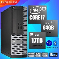 DELL Desktop Computer PC i7, Up to 64GB RAM 17TB SSD, Windows 11 Pro 25H2, WiFi