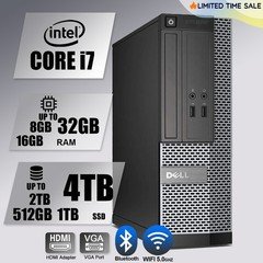 DELL Desktop Computer PC i7, up to 64GB RAM 17TB SSD HDD,  Windows 11/10,DVD-RW