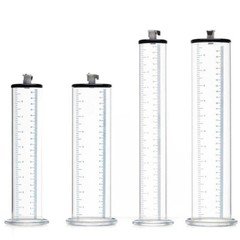 Deluxe-Penis-Enlarger-Pump-Replacement-Acrylic-Cylinder-with-Valve-12" and 9"