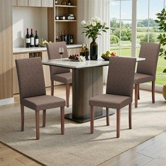 Dining Chairs Set of 2/4, Kitchen Chairs with Nail Head Trim, Solid Wood Legs