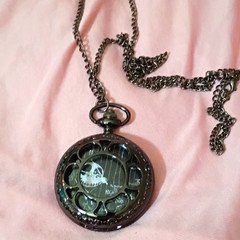 Disney Jack Skellington Full Hunter Quartz Pocket Watch with Chain