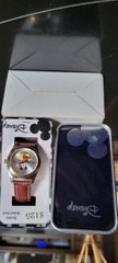 Disney Mickey Mouse Quartz Analog Watch Brown Leather Strap, NRFB