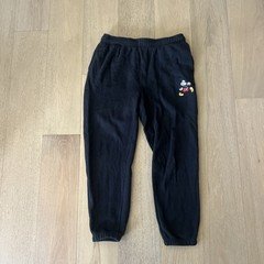 Disney Parks Women Sweatpants L Embroidered Mickey Mouse Black Lounge Activewear