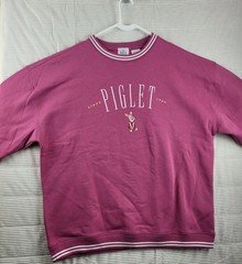 Disney Piglet Since 1966 Sweatshirt XL Magenta Embroidered Pullover NWT