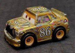 Disney Pixar Cars Mini Racers Rare Metallic Gold Chick Hicks - Diecast