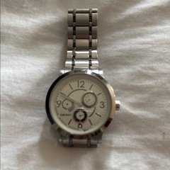 DKNY Silver Tone Watch with White Dial