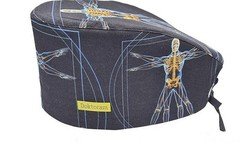 Doktoram Unisex Medical Scrubs Cap Head Cover - Black - Davinci - One Size