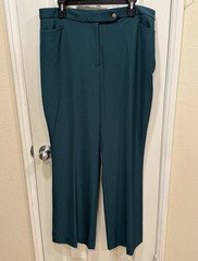 Donna Karan New York Women’s Green Solid Bootcut Dress Pants Flat Front 16