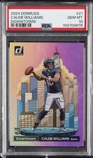 This is a picture showing 2024 PANINI DONRUSS DOWNTOWN! #21 CALEB WILLIAMS ROOKIE RC PSA 10