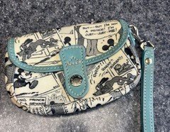 Dooney & Bourke Disney Mickey Mouse Comic Print Small Wristlet Snap, Lined