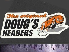 DOUG'S HEADERS - Original Vintage Racing Decal/Sticker S/S - 5 inch size