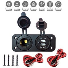 Dual USB Car Lighter Socket Splitter 12V Charger Power Adapter Outlet