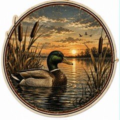 Duck enthusiast UV printed color sticker. Multiple sizes