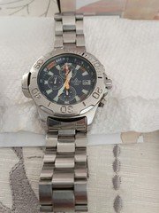 Dugena Poseidon 200m Quartz Chronograph Black Dial Stainless Steel Bracelet