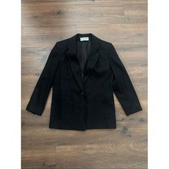 Dumas Black Pure Wool Blazer Single Button Made in USA Women Professional Jacket