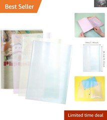 Durable 6-Piece Book Cover Set - Clear 16K Plastic Sleeves for Home & Office