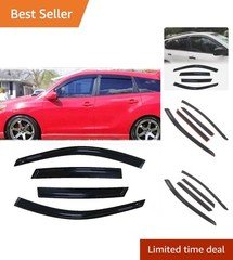Durable Dark Smoke Window Visors for 2003-2008 Pontiac Vibe/Toyota Matrix - 4pcs