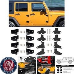 Durable Jeep Wrangler Door Hinge Assembly Kit - 16 Pieces for 2007-2018 Models