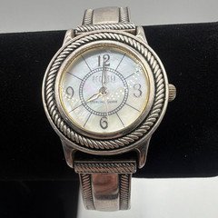 Ecclissi Women's Quartz Dress Watch White Dial Sterling Silver Leather