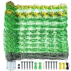 Electric Netting Fence Mesh Kit Sheep Fencing 35"H x 164'L with Posts Spikes US