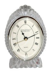 Elegant Fifth Avenue Crystal Ltd Century Oval Crystal Desk Clock Quartz-WRC