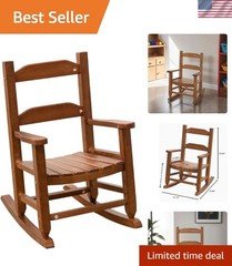 Elegant Toddler Rocking Chair in Brown - Safe & Comfy Wooden Rocker for Ages 3-6