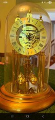 Elgin 400-Day Anniversary Torsion Clock Glass Dome Mechanical Roman Dial