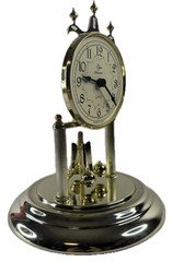 Elgin Americian Glass Dome Quartz Anniversary Clock Brass Finish