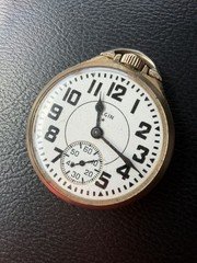 ELGIN BW RAYMOND 21j RAILROAD LEVER SET POCKET WATCH  GOLD FILLED CASE   WORKS!!